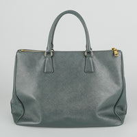 PRADA Large Galleria Saffiano Green Leather Handbag