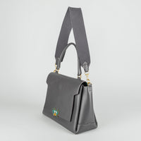 ANYA HINDMARCH 2016 Bathurst Space Invader Two-Way Gray Bag