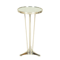 GLOBAL VIEWS French Moderne Chrome End Table w/Mirrored Top