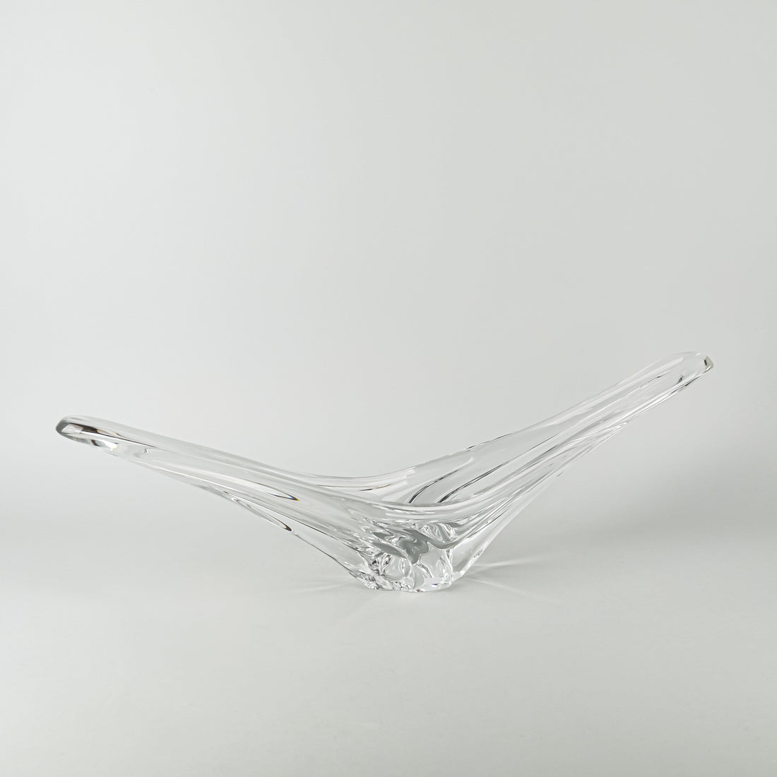 DAUM Crystal Free Form Art Glass Basket