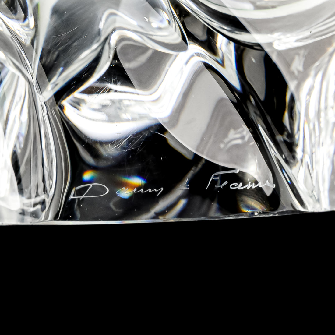 DAUM Crystal Free Form Art Glass Basket