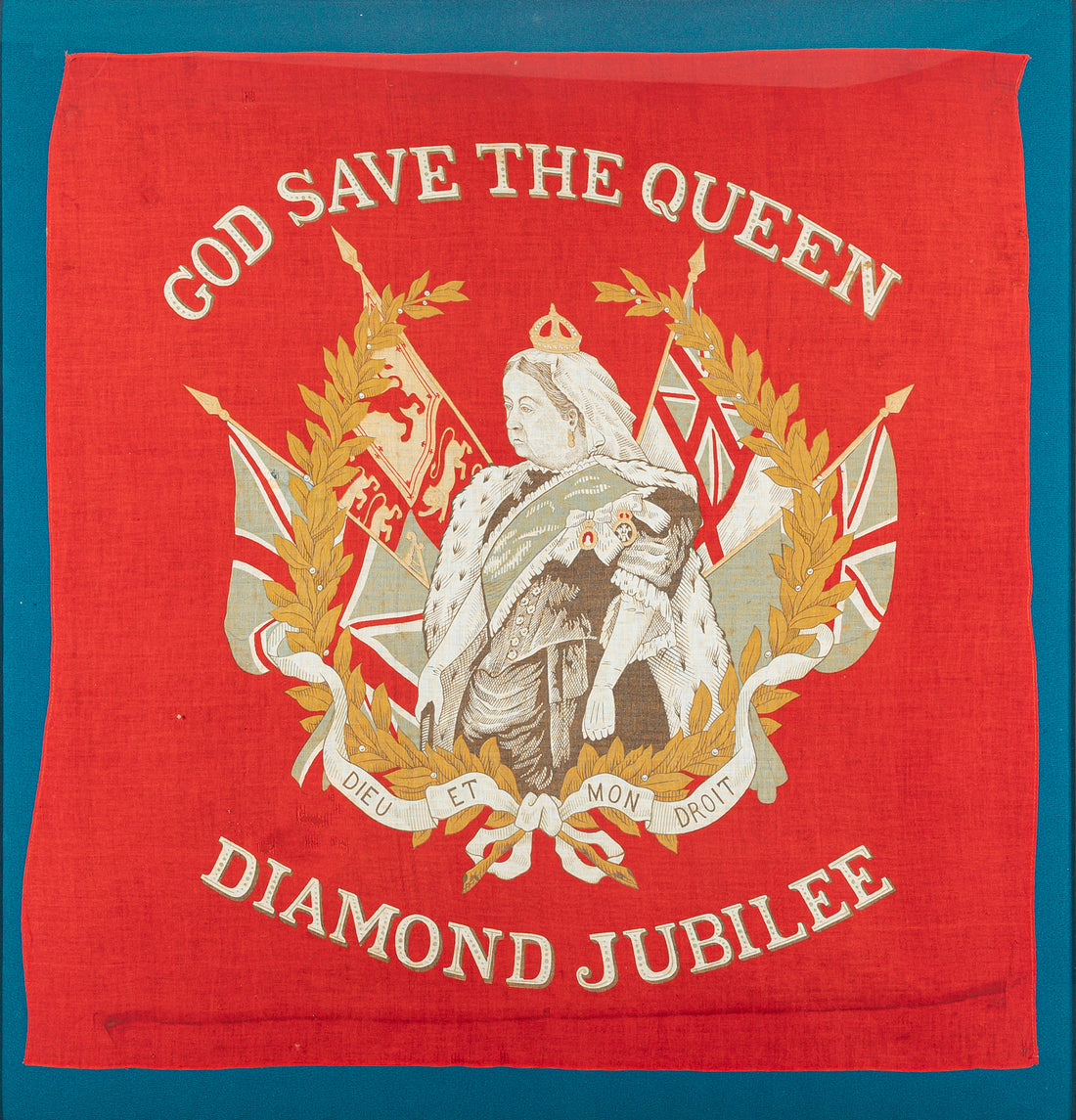 Queen Victoria Diamond Jubilee Framed Banner 29"x29"