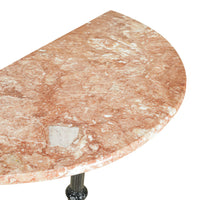 Cast Iron Cafe Table Base w/Stone Demilune Top