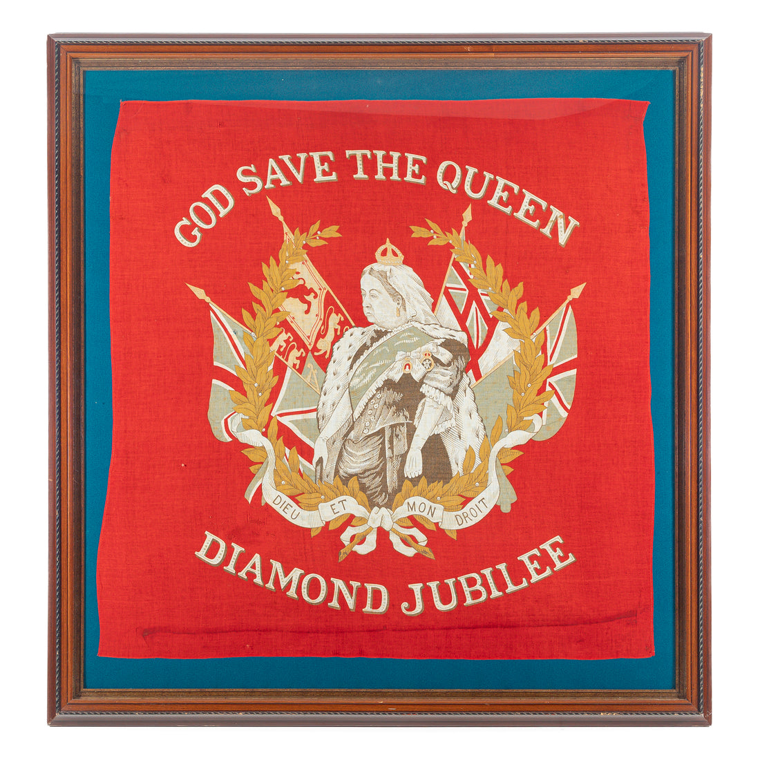 Queen Victoria Diamond Jubilee Framed Banner 29"x29"