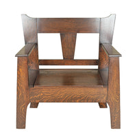 Vintage Arts & Crafts Style Oak Deacons Bench