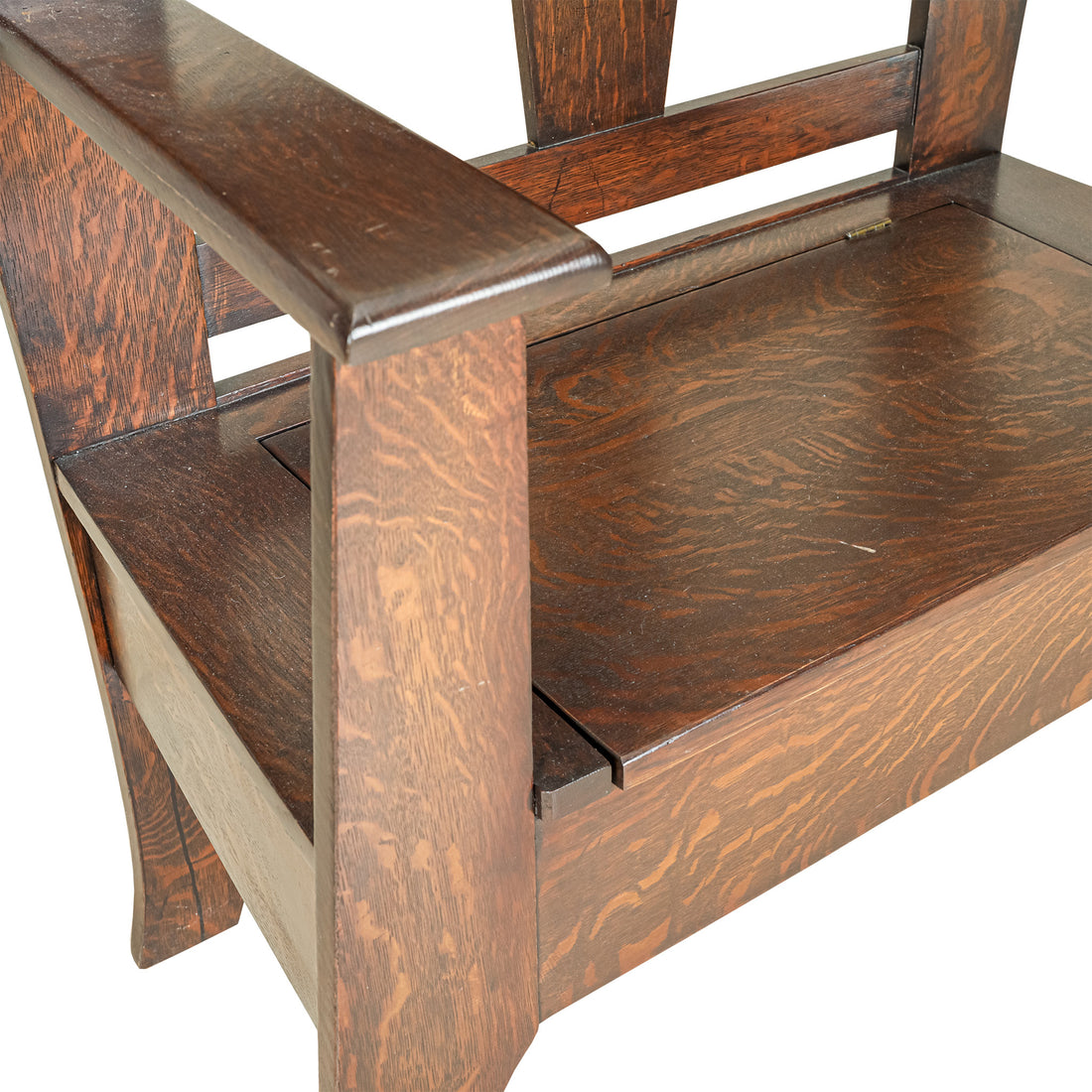 Vintage Arts & Crafts Style Oak Deacons Bench