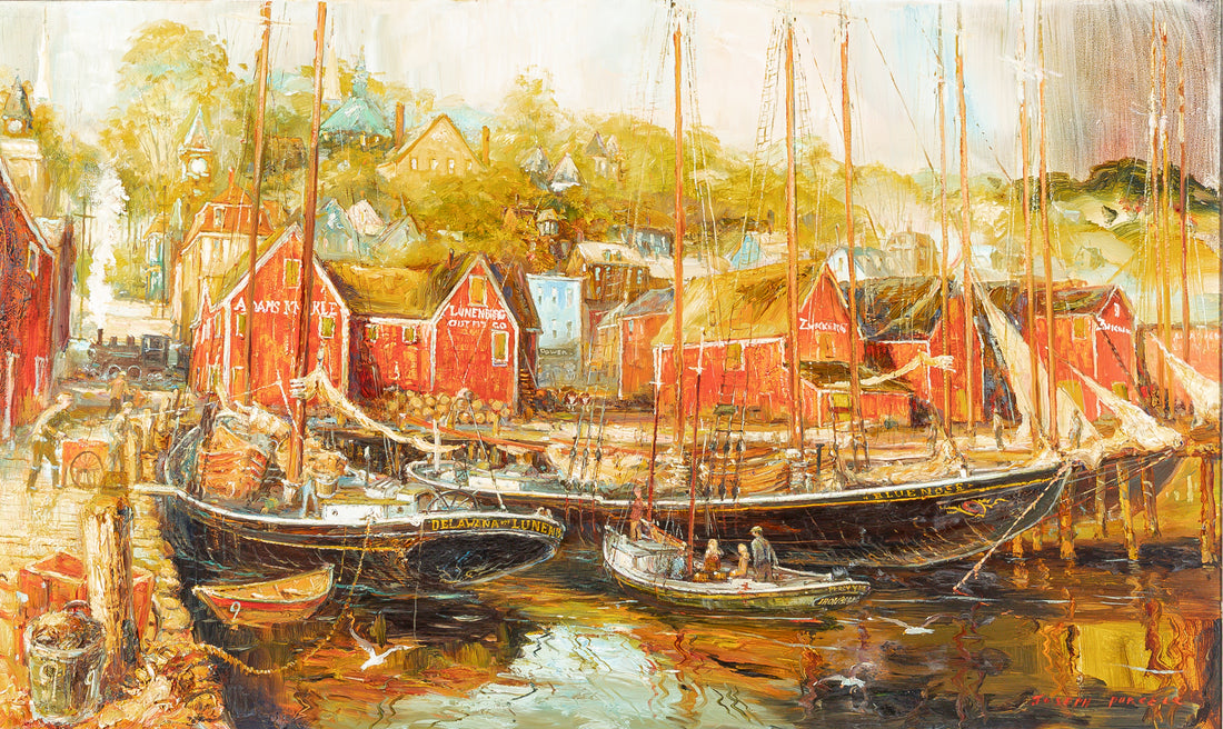 Joseph Purcell (Canadian 1927-2015) "Catching The Last Cod"