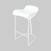 White Modern Composite & Chrome Bar Stools Set of 4