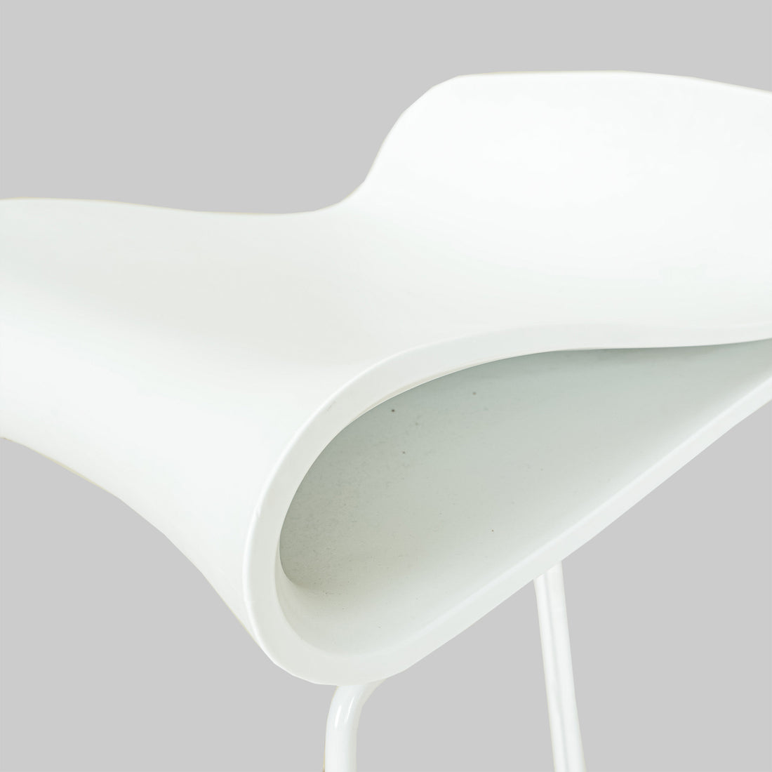 White Modern Composite & Chrome Bar Stools Set of 4
