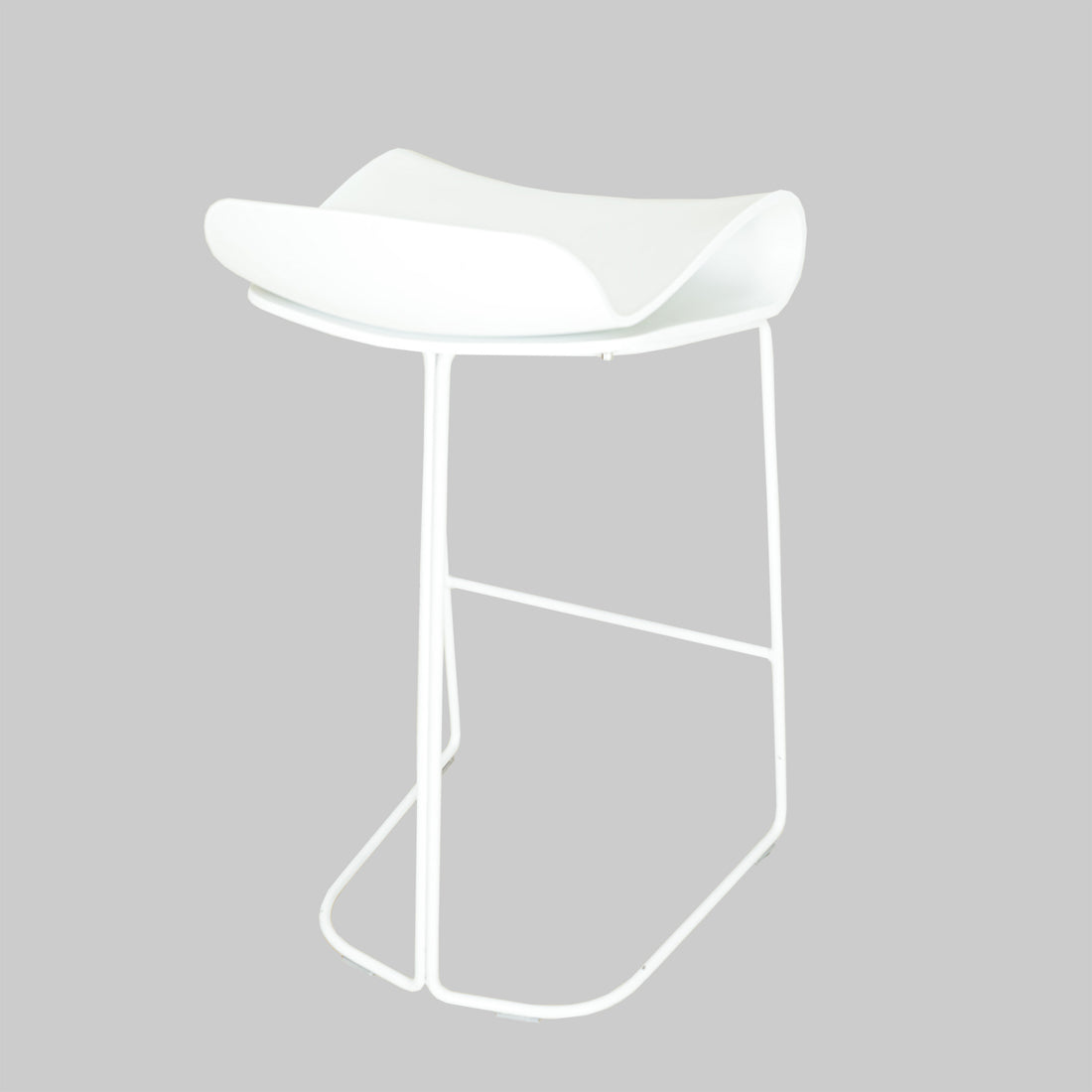 White Modern Composite & Chrome Bar Stools Set of 4