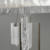 Clear Crystal-Filled Cylinder Crystal Lamps With Shades - Set Of 2