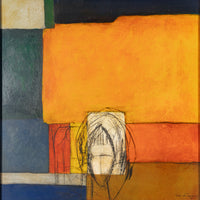 Rez Raven (Persian 1962) Abstract-Mixesd Media On Canvas