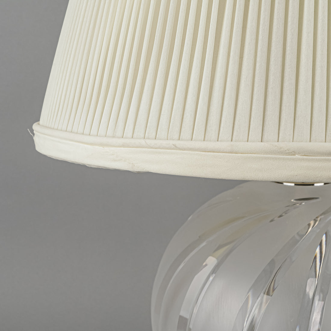 Cut Crystal Sphere Lamp on Chrome Base With Shade