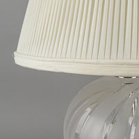 Cut Crystal Sphere Lamp on Chrome Base With Shade