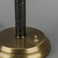 Brass Finish Two Arm Desk Lamp With Green Shades