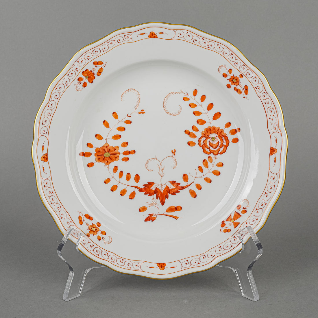 MEISSEN Indian Painting Red Salad/Dessert Plate