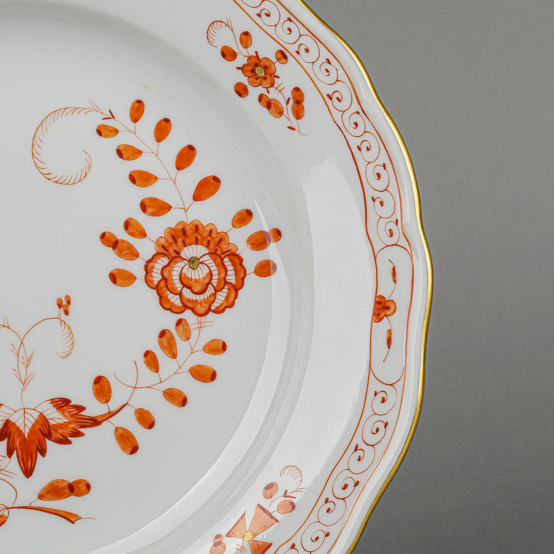 MEISSEN Indian Painting Red Salad/Dessert Plate