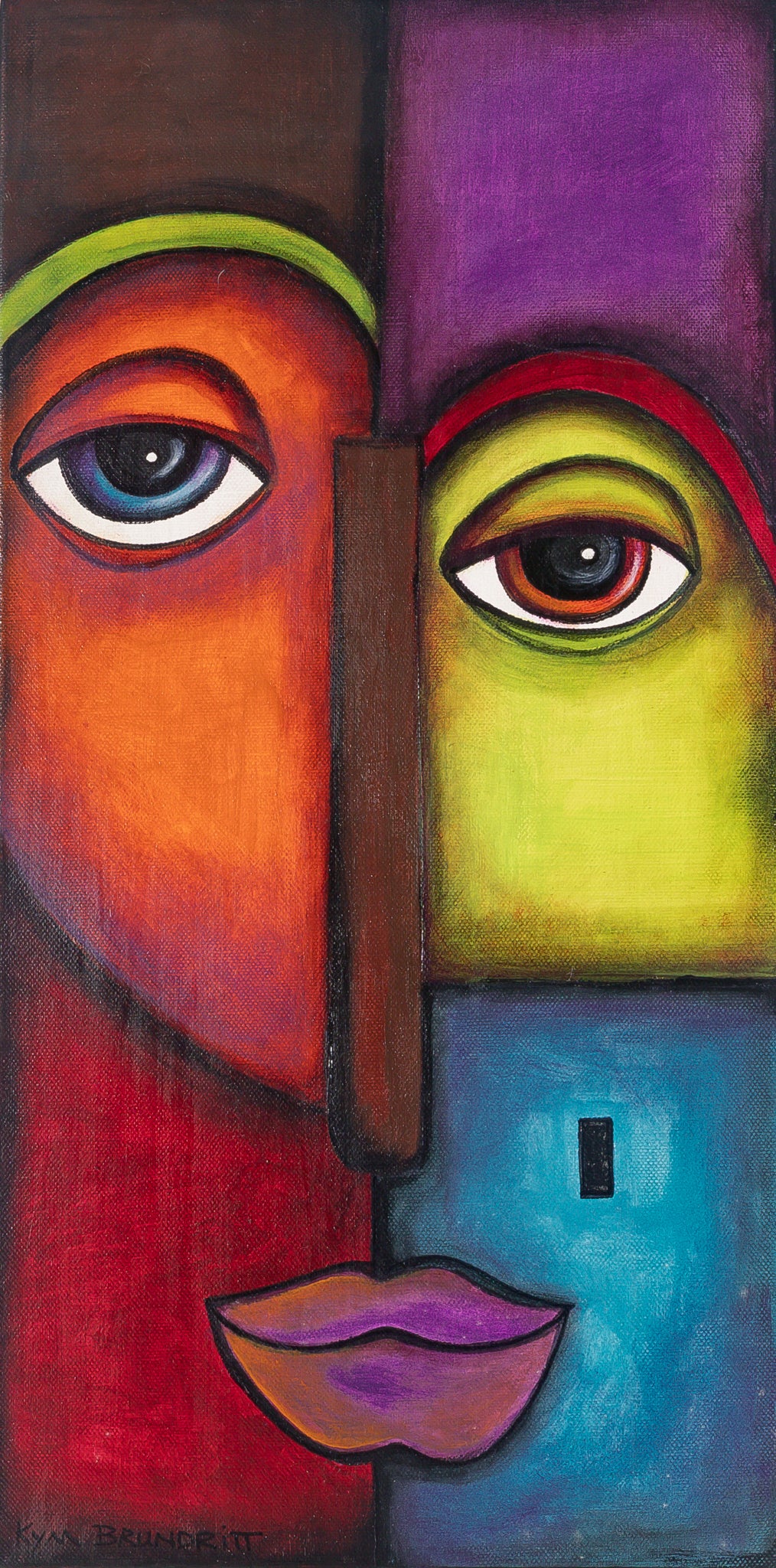 Kym Brundritt (Canadian 20th C) "Abstract Face"