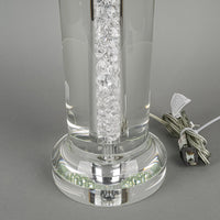 Clear Crystal-Filled Cylinder Crystal Lamps With Shades - Set Of 2