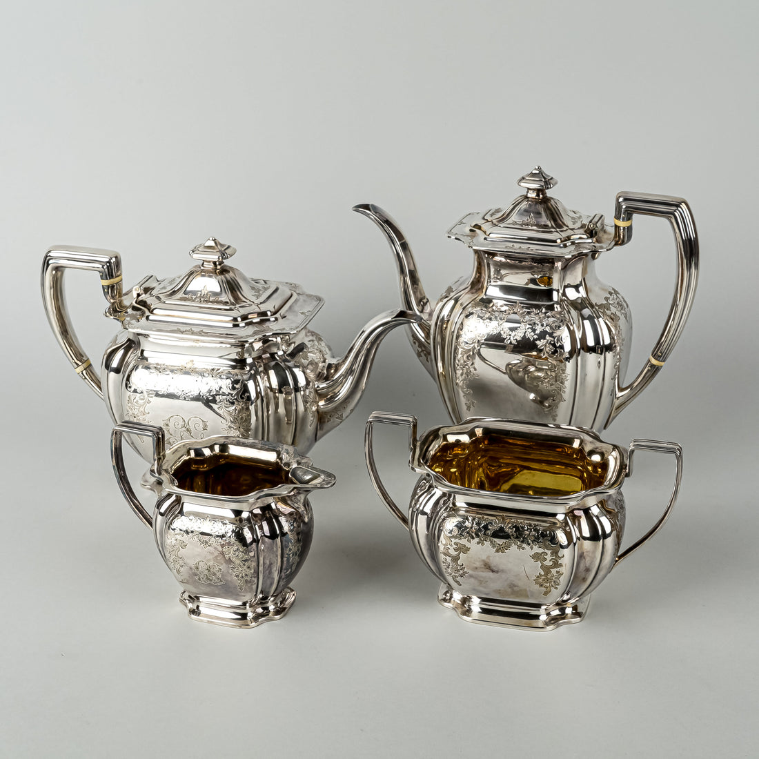 ATKIN BROTHERS Silver Plate Tea & Coffee Service 5425 4 Pieces