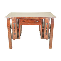 Vintage Oak Arts & Crafts Style Library Desk
