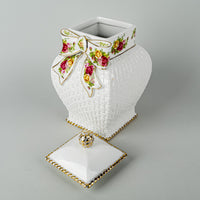 ROYAL ALBERT Old Country Roses Basketweave Lidded Cookie Jar