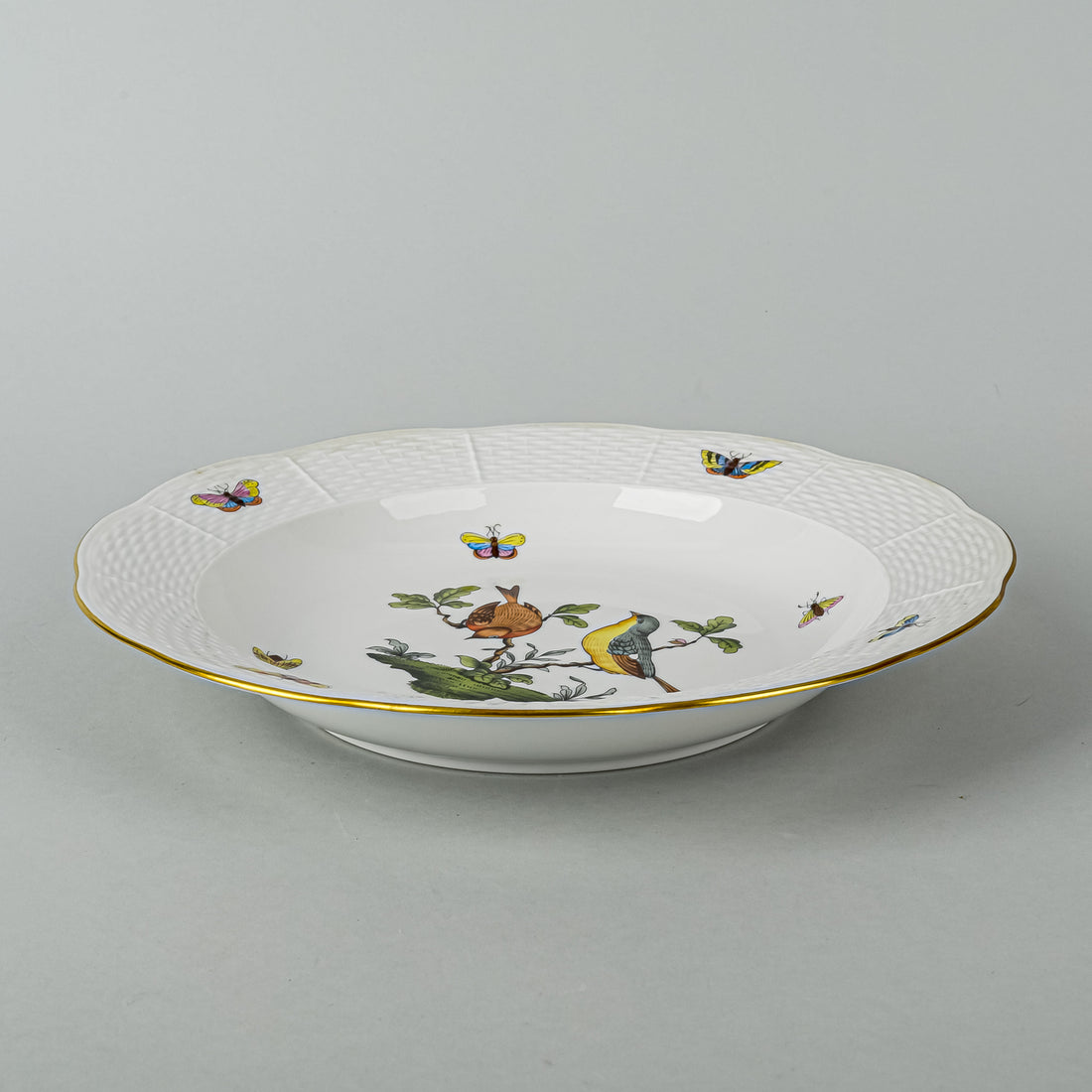 HEREND Rothchild Bird Soup Plates 503 Set Of 8