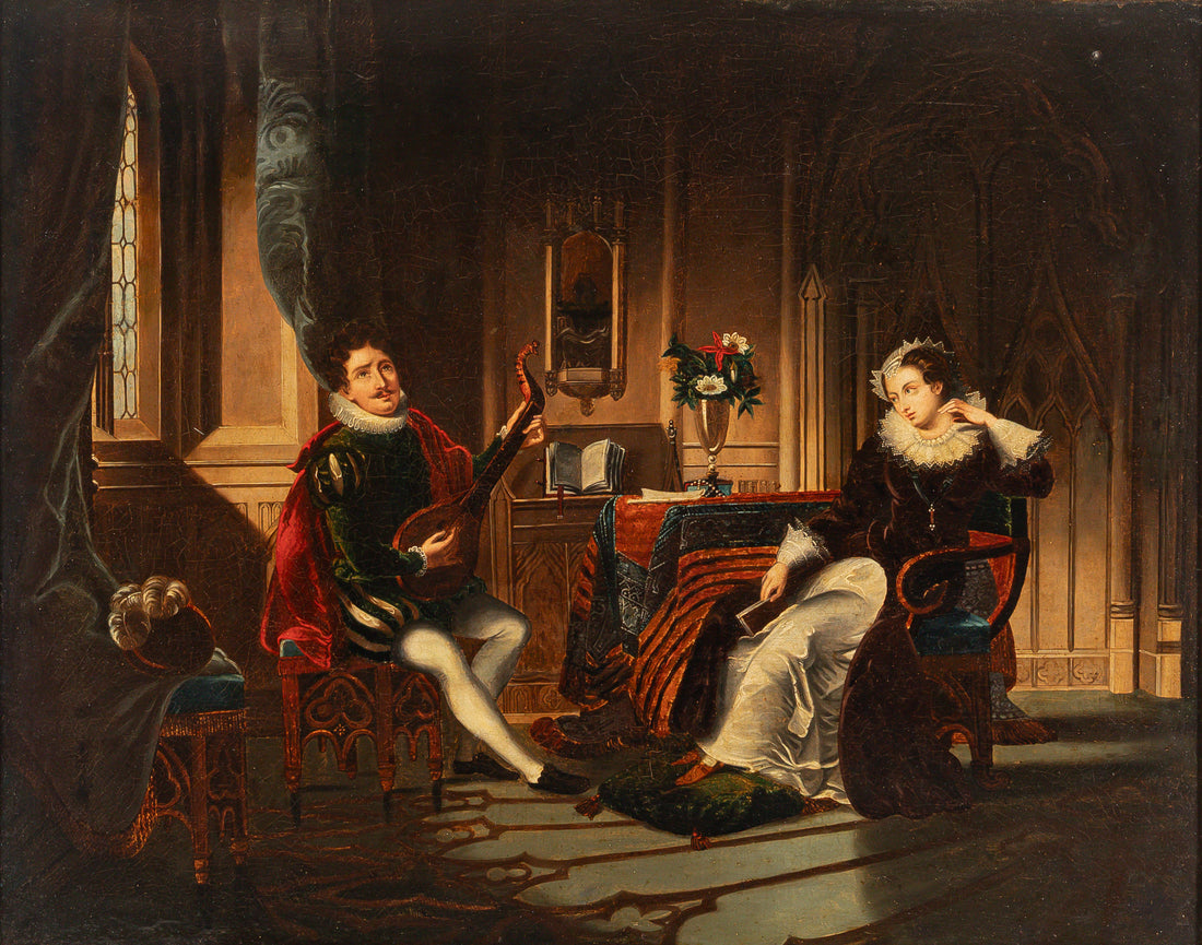 Unknown Artist "Musical Interlude" Oil On Canvas
