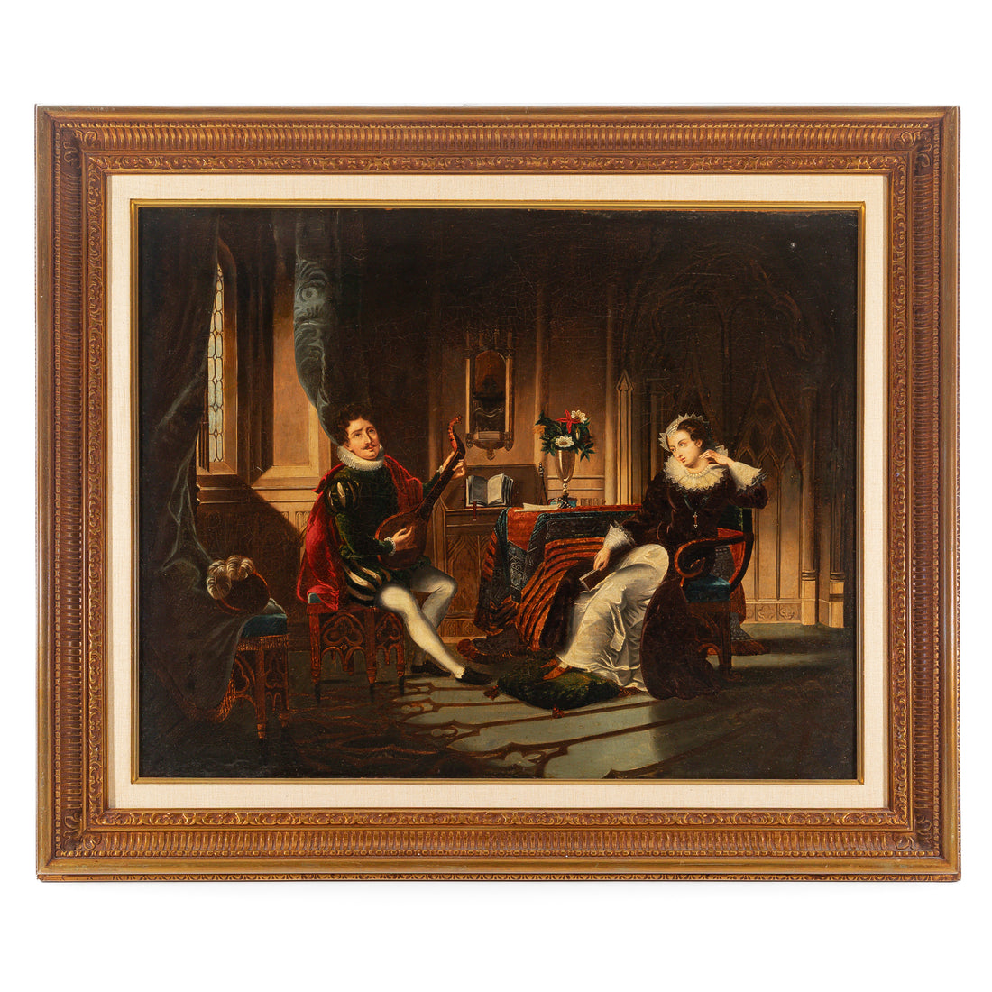 Unknown Artist "Musical Interlude" Oil On Canvas