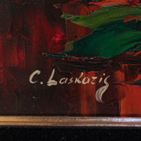 C. Laskaris Still Life With Roses Oil On Canvas
