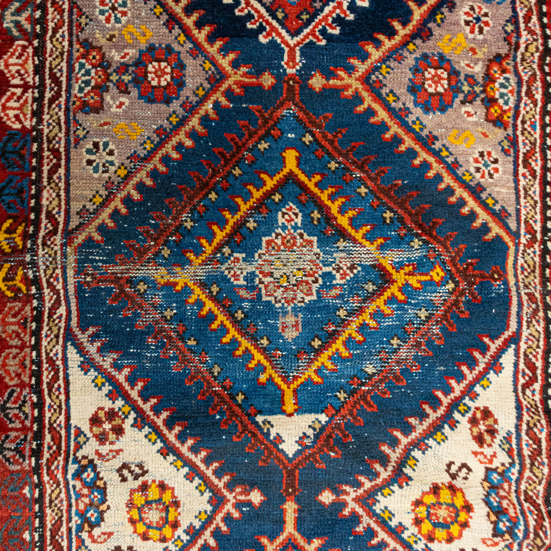 Antique Hand Knotted Wool Kurdish Style Runner