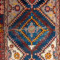 Antique Hand Knotted Wool Kurdish Style Runner