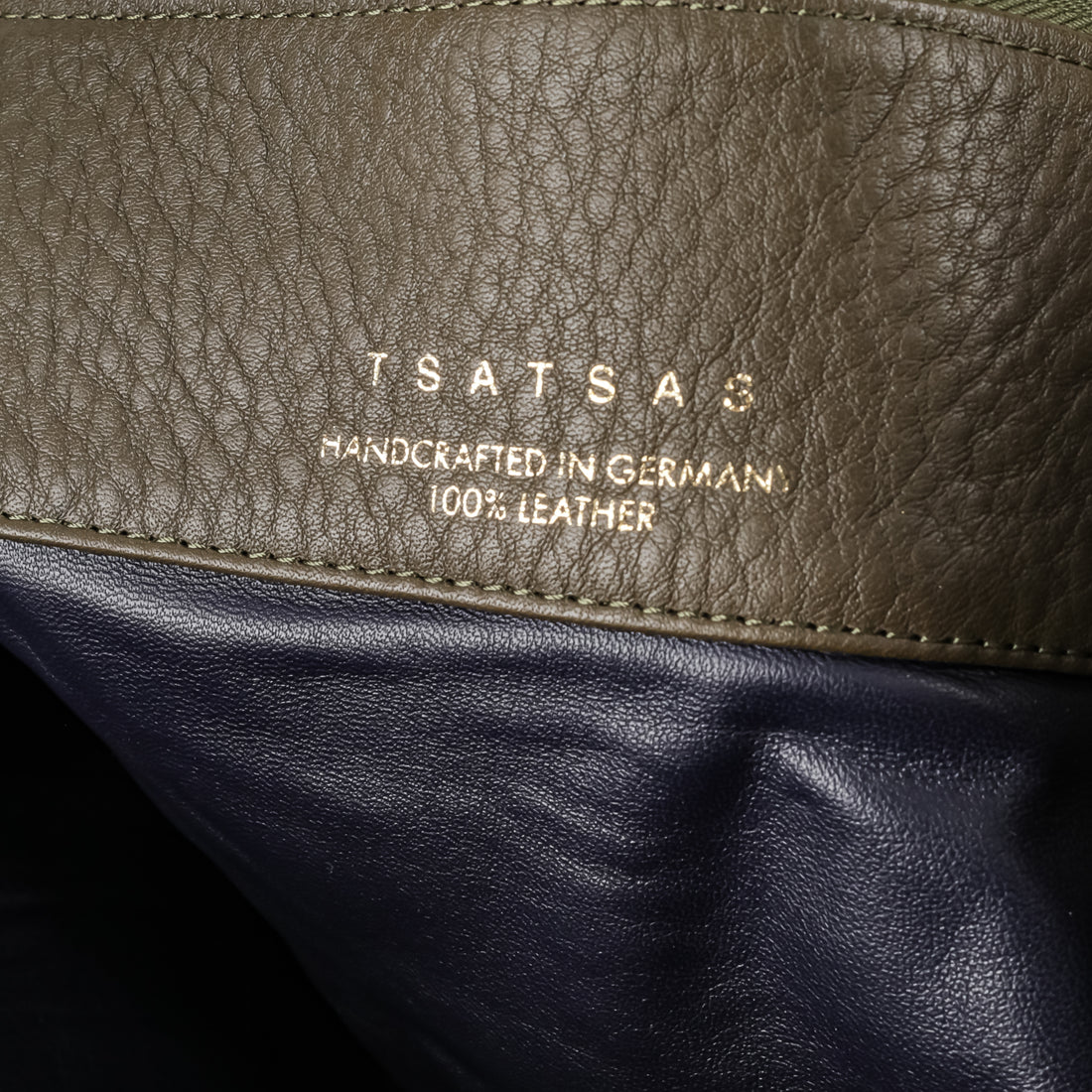 TSATSAS Meral Khaki Green Leather Shoulder Bag