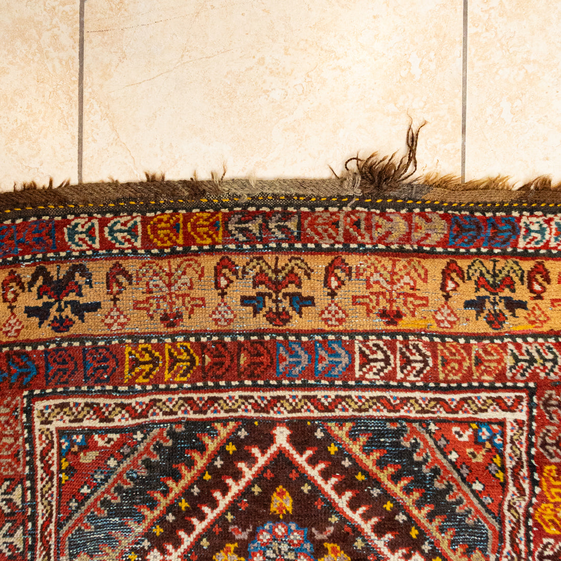 Antique Hand Knotted Wool Kurdish Style Runner