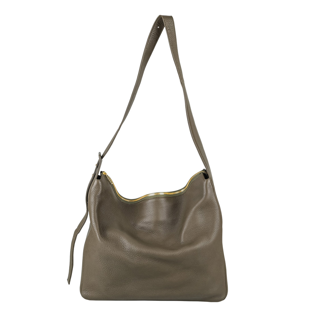 TSATSAS Meral Khaki Green Leather Shoulder Bag