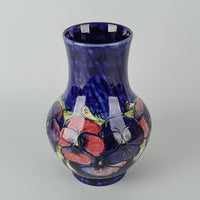 MOORCROFT Pansy Blue Ground Vase