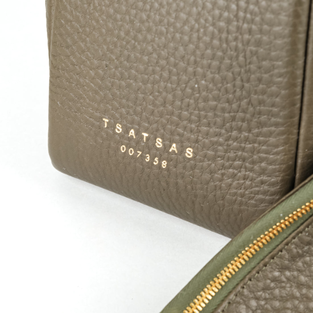 TSATSAS Meral Khaki Green Leather Shoulder Bag