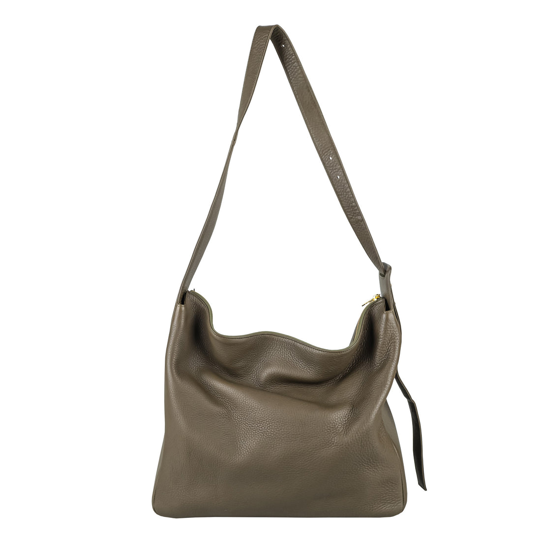 TSATSAS Meral Khaki Green Leather Shoulder Bag