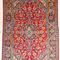 Hand Knotted Wool Kashan Style Persian Rug 84"x55"