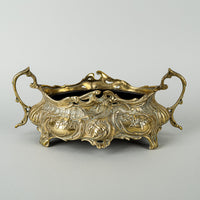 Cast Brass Jardiniere w/Liner Rococo Style