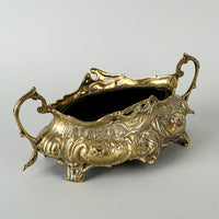 Cast Brass Jardiniere w/Liner Rococo Style