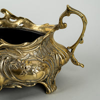 Cast Brass Jardiniere w/Liner Rococo Style