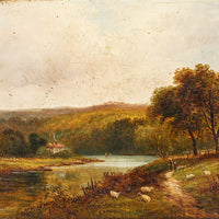 Martin M. Jacobi (British 19th C) Landscape w/Sheep & Figs