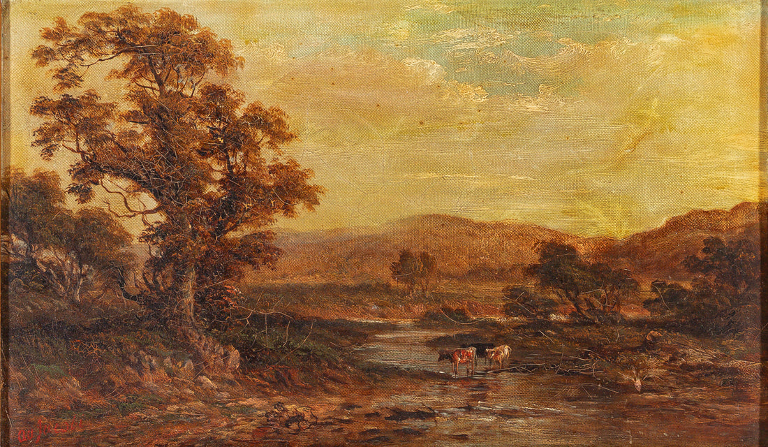 Attr. M.M. Jacobi (British 19th C) Landscape W/Sheep & Figs