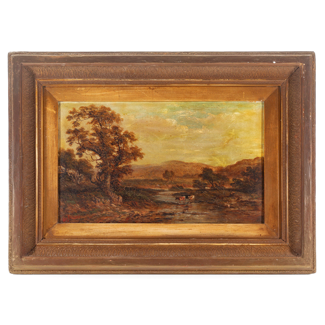 Attr. M.M. Jacobi (British 19th C) Landscape W/Sheep & Figs