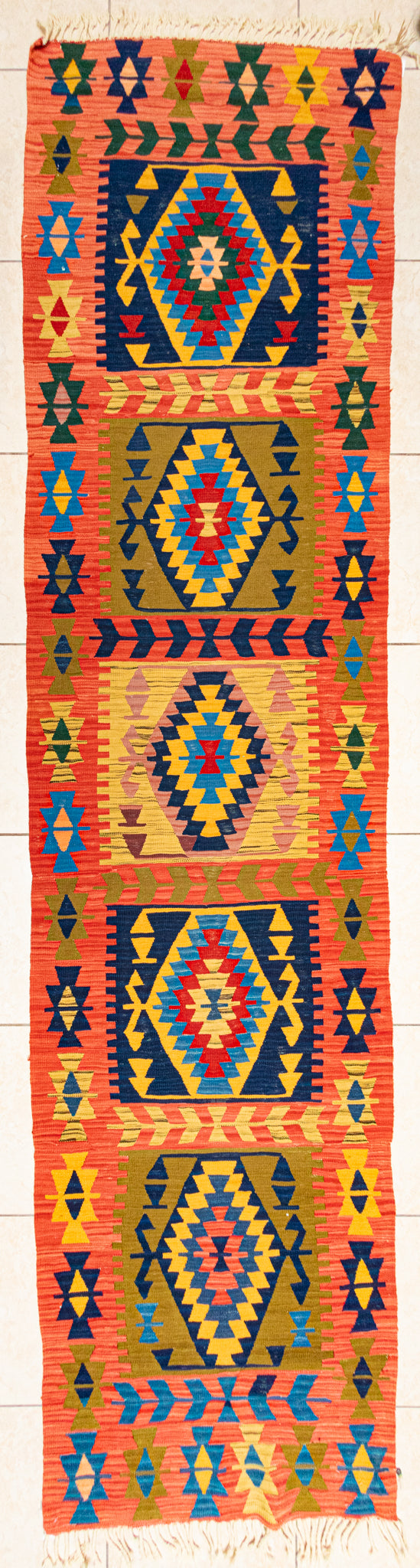 Wool Flatweave Kilim Runner         140"x33"