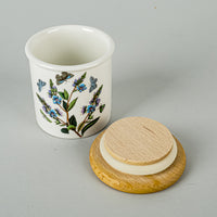 PORTMEIRION Botanic Garden Spice Jars Set of 6 Wooden Lids