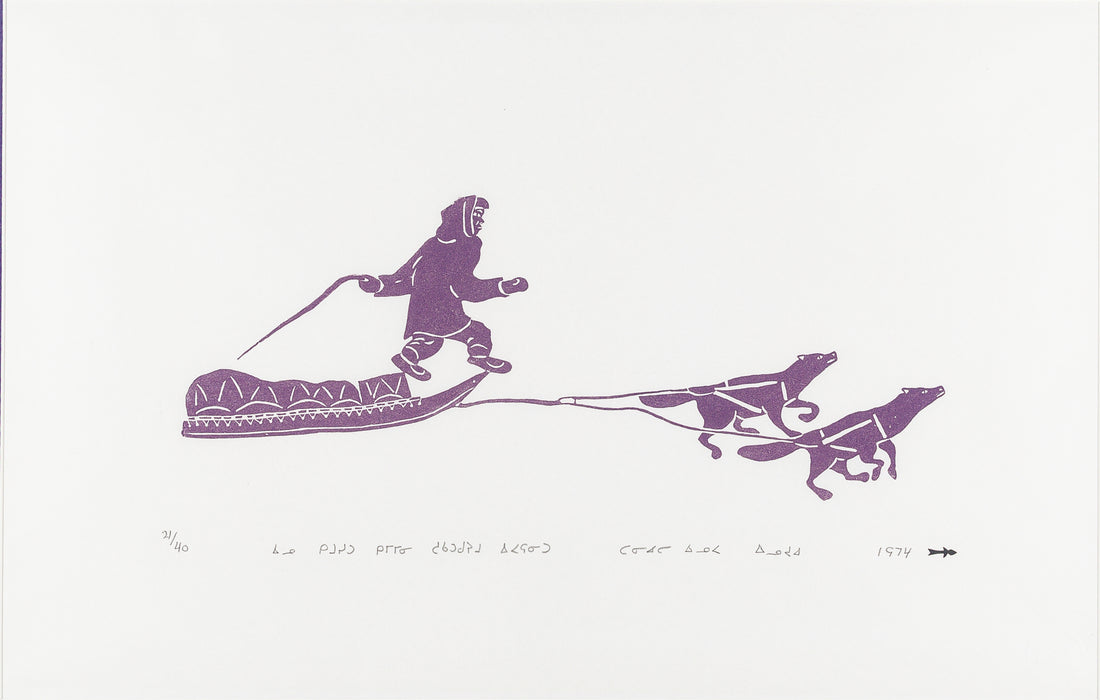 Daniel Inukpuk (Nunavik 1942)      "Driving The Dog Team"