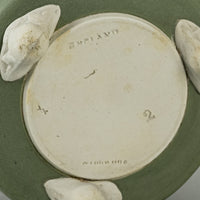 WEDGWOOD White On Green Jasperware Footed Cachepot