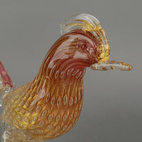 Murano Style Foglia D'oro Pheasant Fig Set Of 2